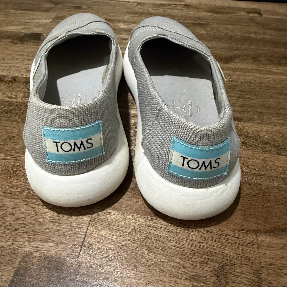 Toms Light Gray Canvas Slip-Ons - Picture 2 of 4